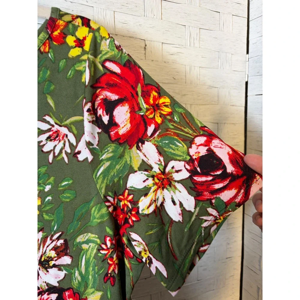 24seven Comfort Apparel Womens Dress Floral Fit‎ & Flare Pocket casual Plus Size_3